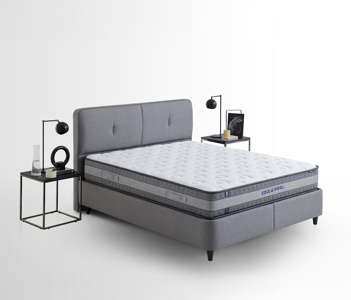 Cool&Wool Matras, boxspring en hoofdbord 3-delige set