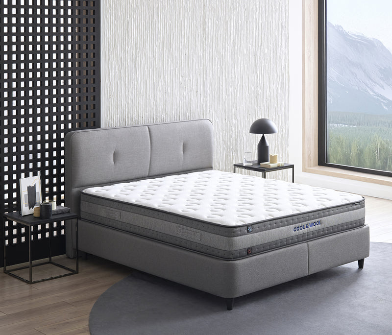 Cool&Wool Matras, boxspring en hoofdbord 3-delige set