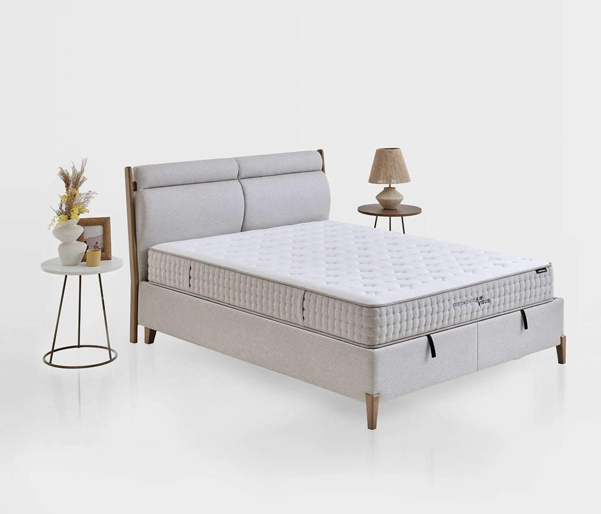 Ergonomic Air Matras, boxspring en hoofdbord 3-delige set