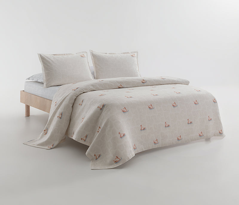 Folia Bedrukt katoenen zomerdekbedset