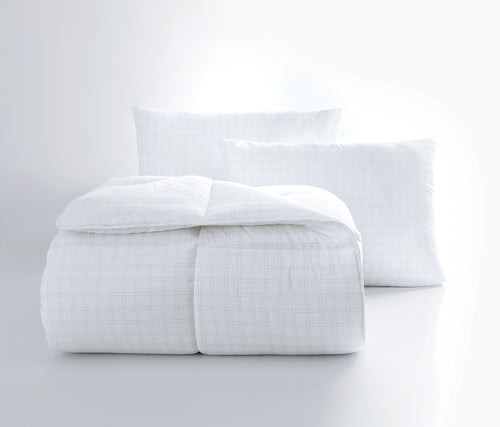Anti-stress Dekbed- en kussenset met vezelvulling, close up van de stof