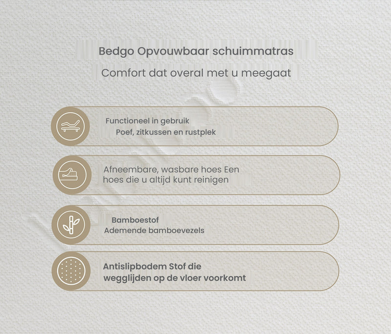 Bedgo Opvouwbaar schuimmatras