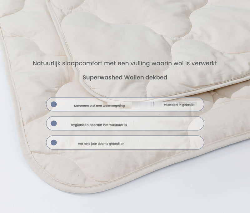 Superwashed Wollen dekbed