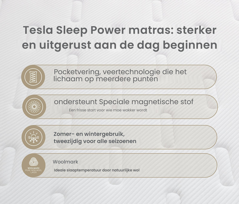 Tesla Sleep Power Pocketvering matras